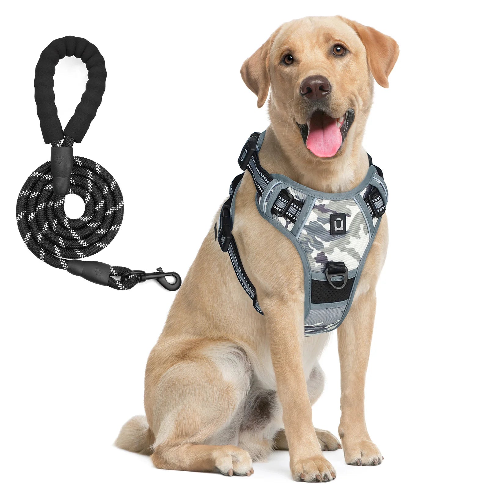 Escape Proof No Pull Dog Harness and Leash Set – Reflective, Adjustable, Soft Padded Vest with 5ft Leash for Small to Large Dogs