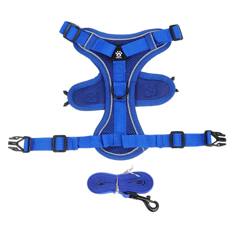 No Pull Dog & Cat Harness and Leash Set – Adjustable Reflective Vest for Small Pets, Secure Chest Strap for Walking & Training