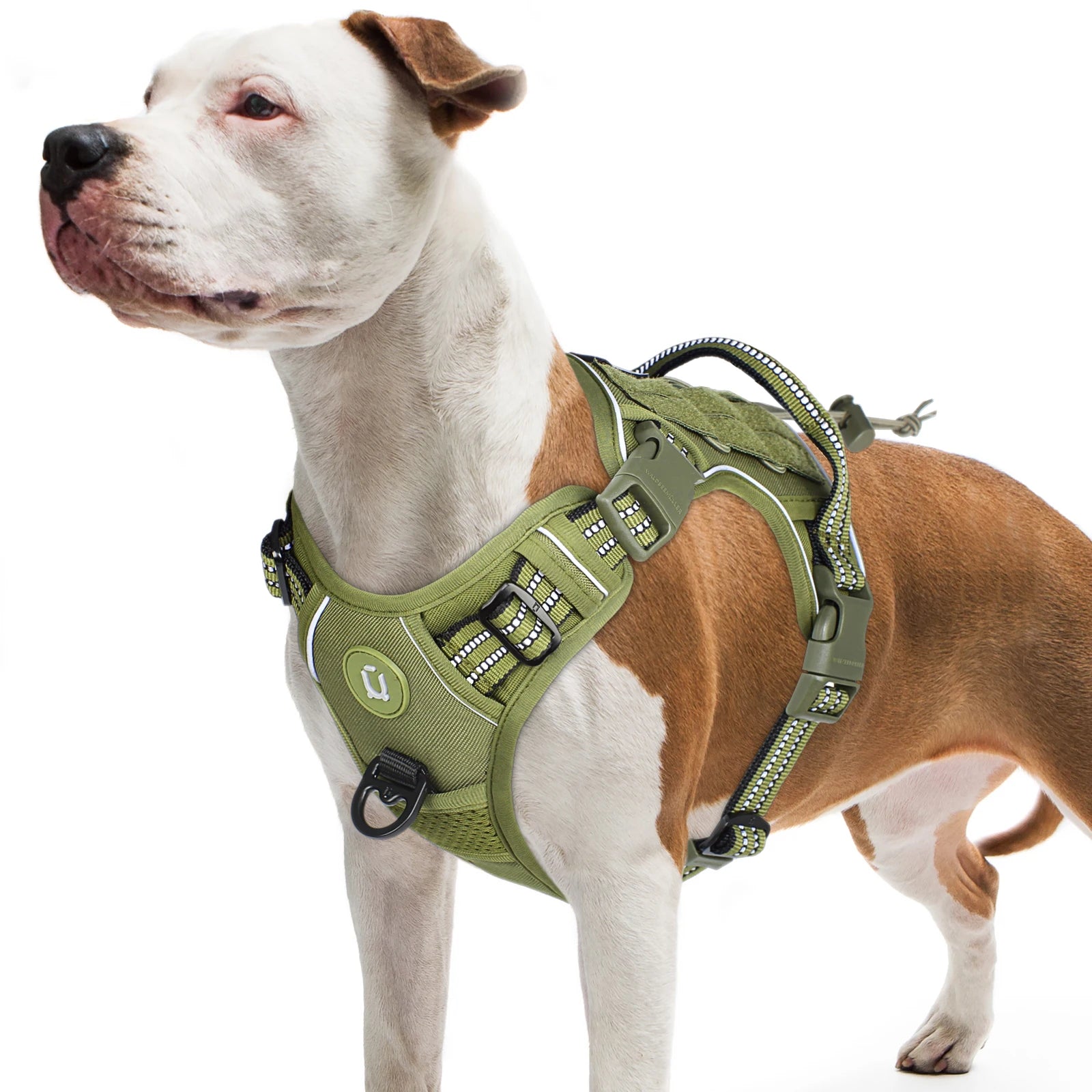 Tactical No Pull Dog Harness – Adjustable MOLLE Military Vest for Medium & Large Dogs, Reflective & Breathable Design
