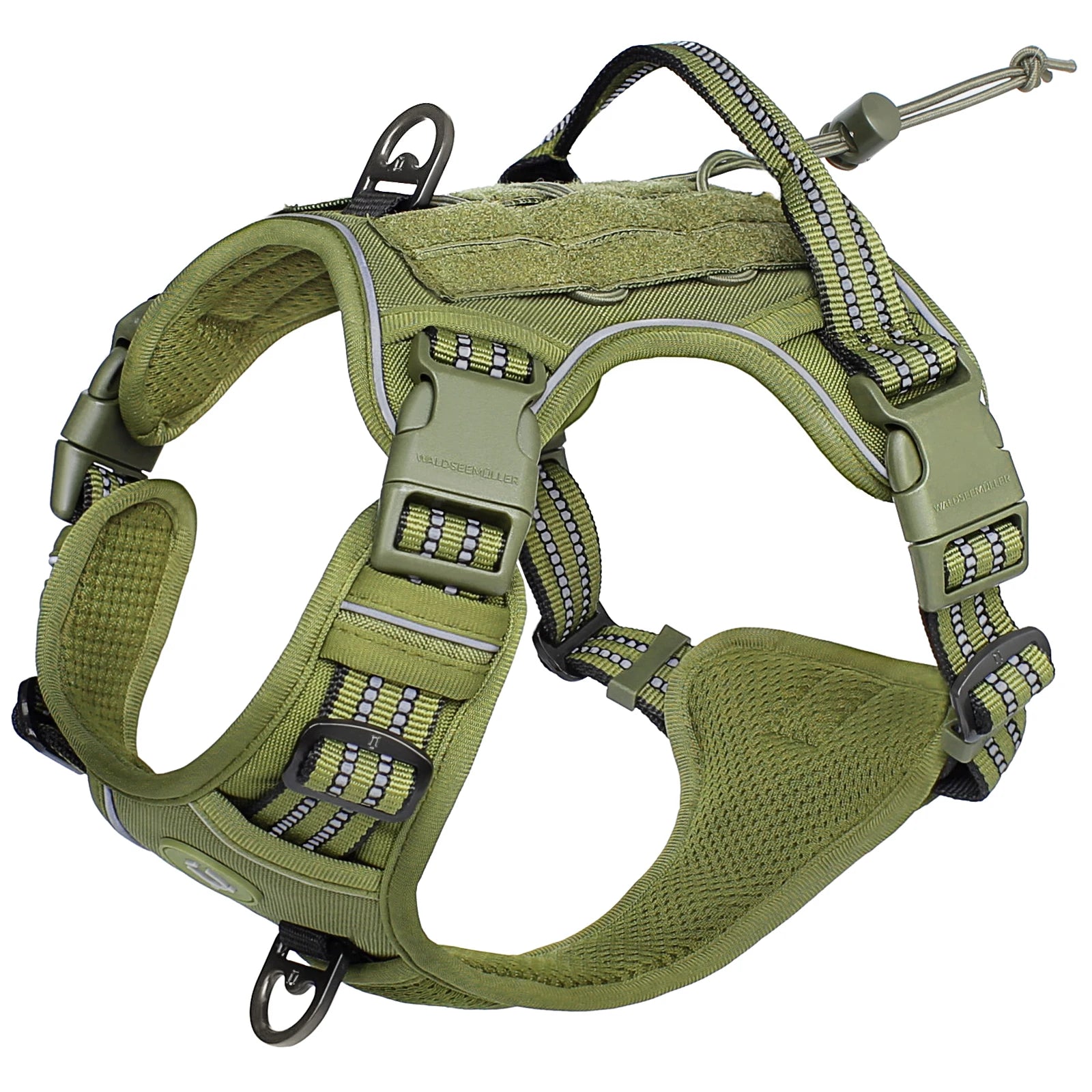 Tactical No Pull Dog Harness – Adjustable MOLLE Military Vest for Medium & Large Dogs, Reflective & Breathable Design