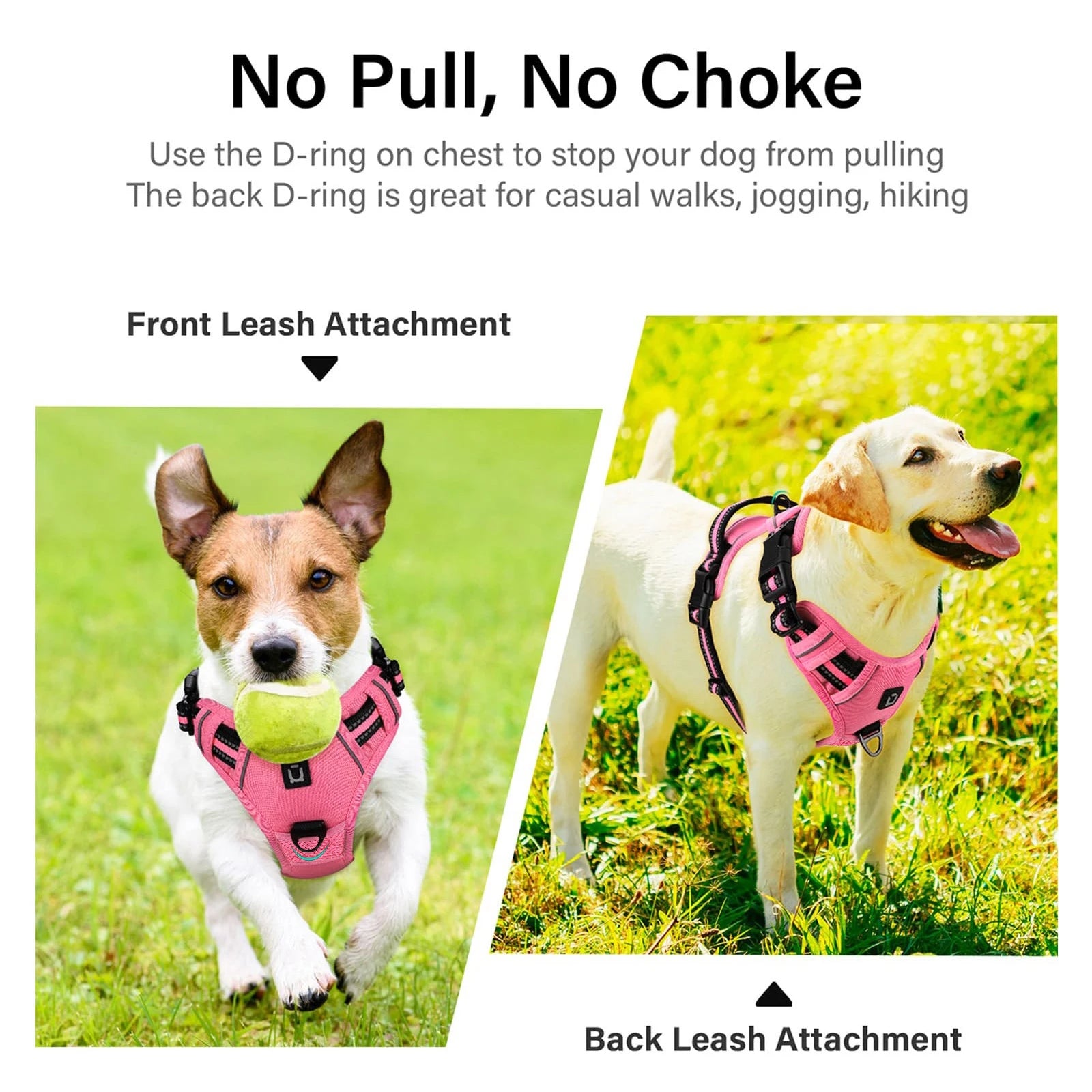 Escape Proof No Pull Dog Harness and Leash Set – Reflective, Adjustable, Soft Padded Vest with 5ft Leash for Small to Large Dogs
