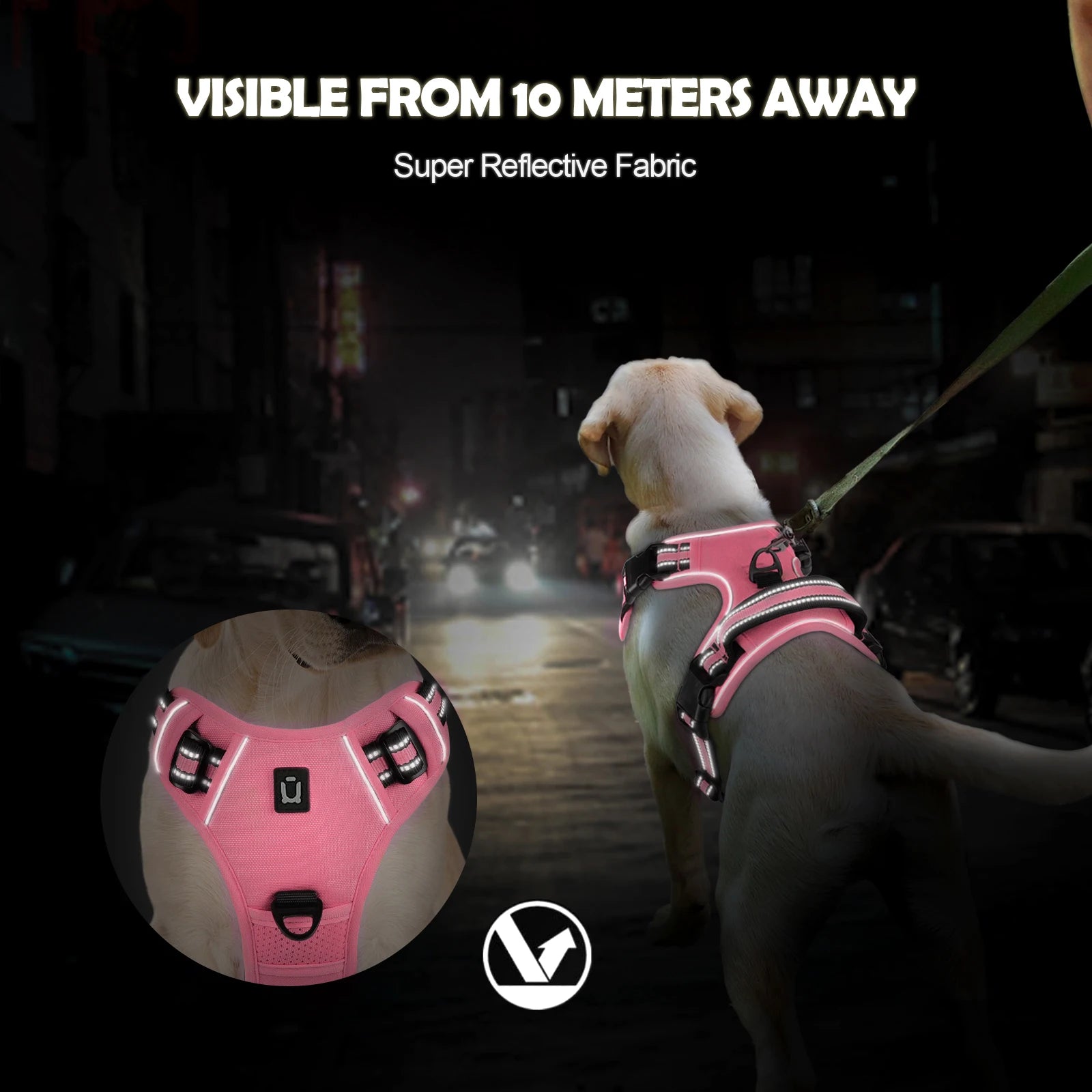 Escape Proof No Pull Dog Harness and Leash Set – Reflective, Adjustable, Soft Padded Vest with 5ft Leash for Small to Large Dogs
