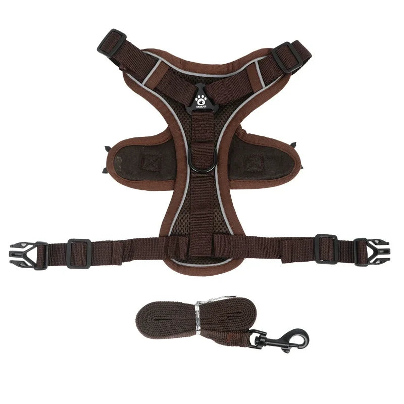 No Pull Dog & Cat Harness and Leash Set – Adjustable Reflective Vest for Small Pets, Secure Chest Strap for Walking & Training