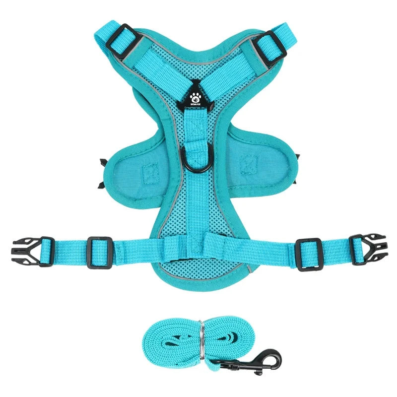 No Pull Dog & Cat Harness and Leash Set – Adjustable Reflective Vest for Small Pets, Secure Chest Strap for Walking & Training