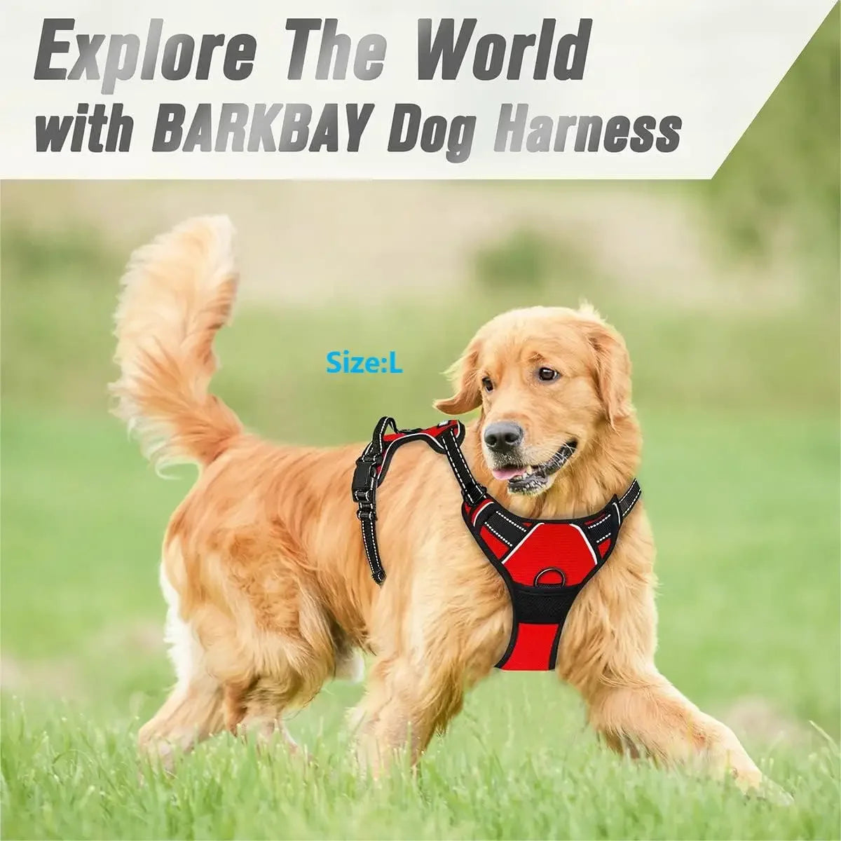 No Pull Dog Harness – Front Clip, Heavy Duty, Reflective with Easy Control Handle for Large Dogs