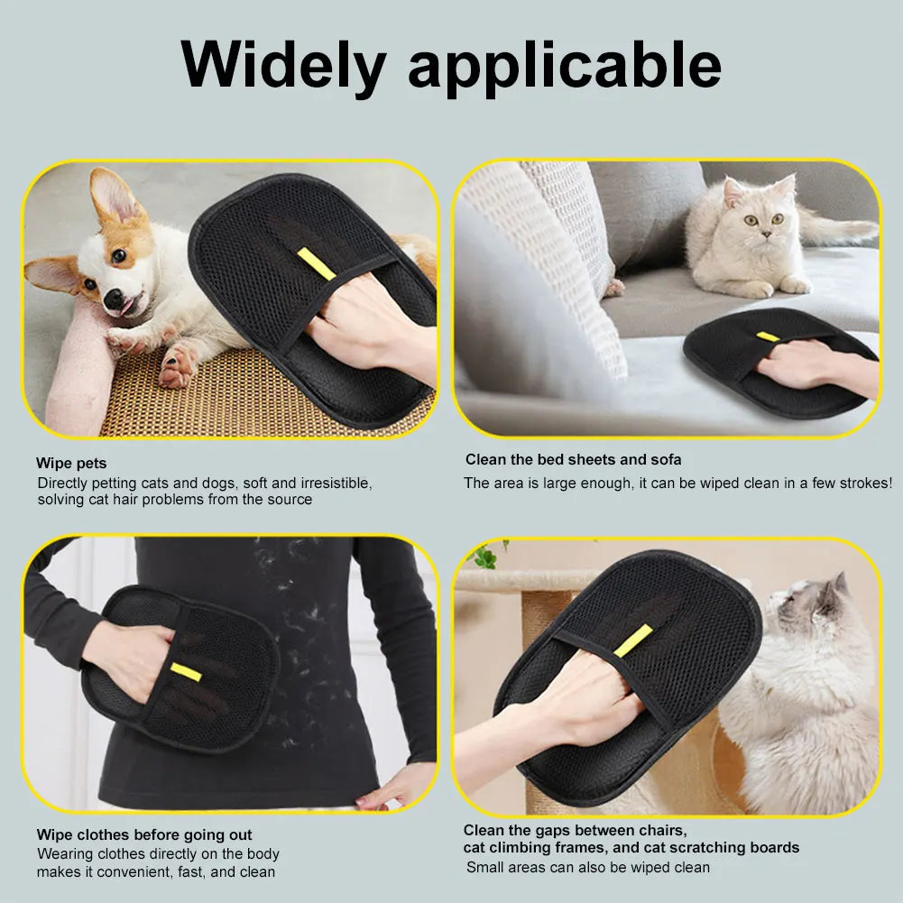 Gentle Pet Grooming Gloves - Gentle on Pets,Tough on Hair!