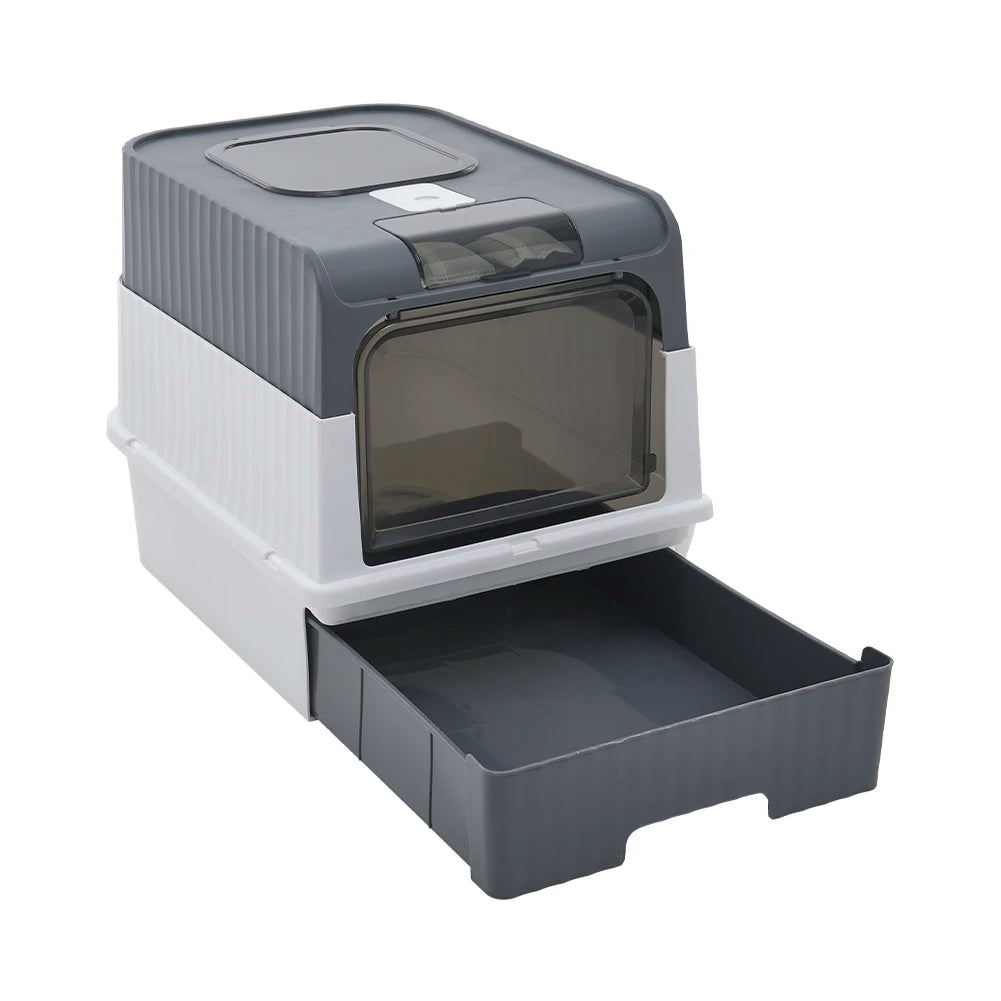 Tieker fully enclosed UV sterilizing cat litter box top entry splash-proof cat toilet large capacity