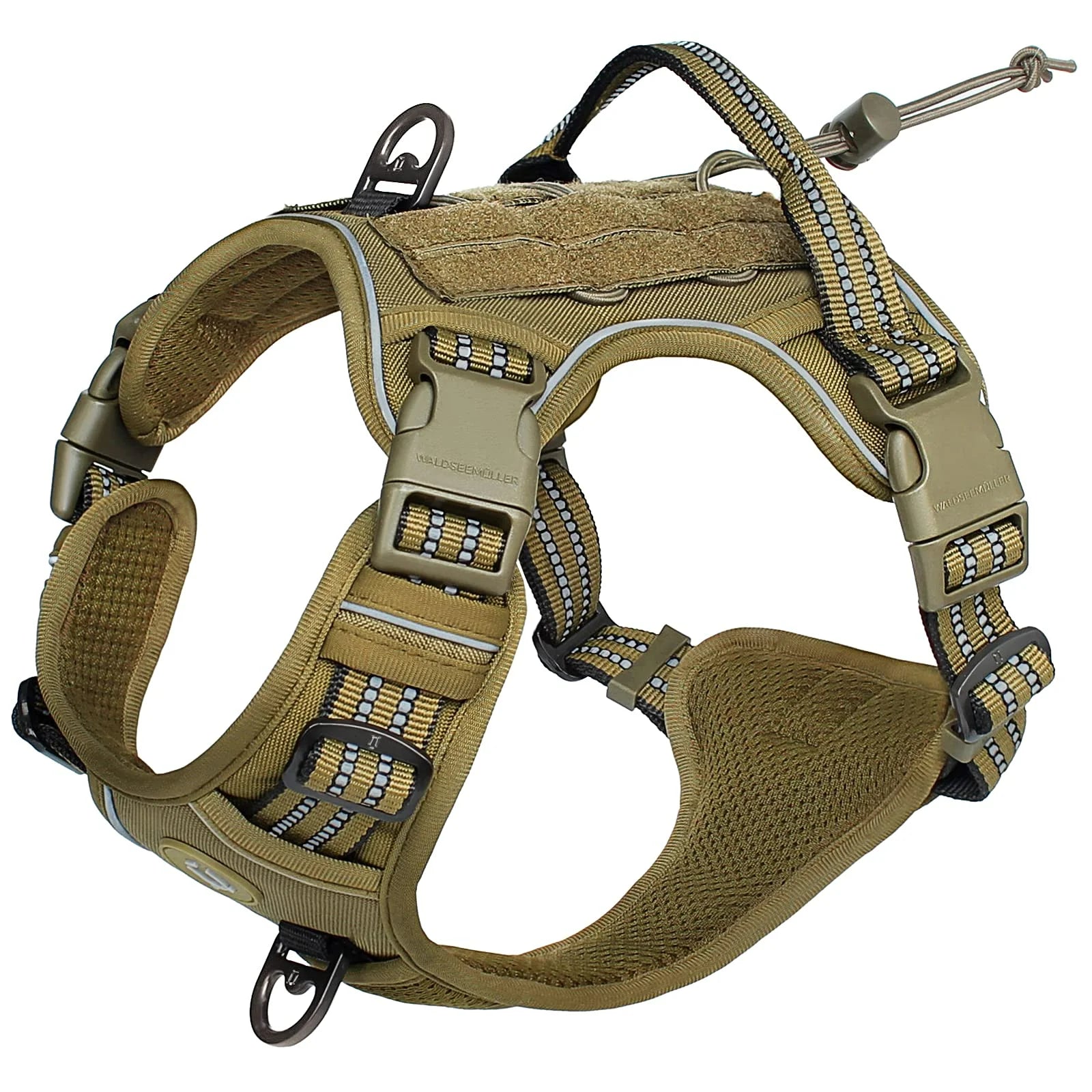 Tactical No Pull Dog Harness – Adjustable MOLLE Military Vest for Medium & Large Dogs, Reflective & Breathable Design