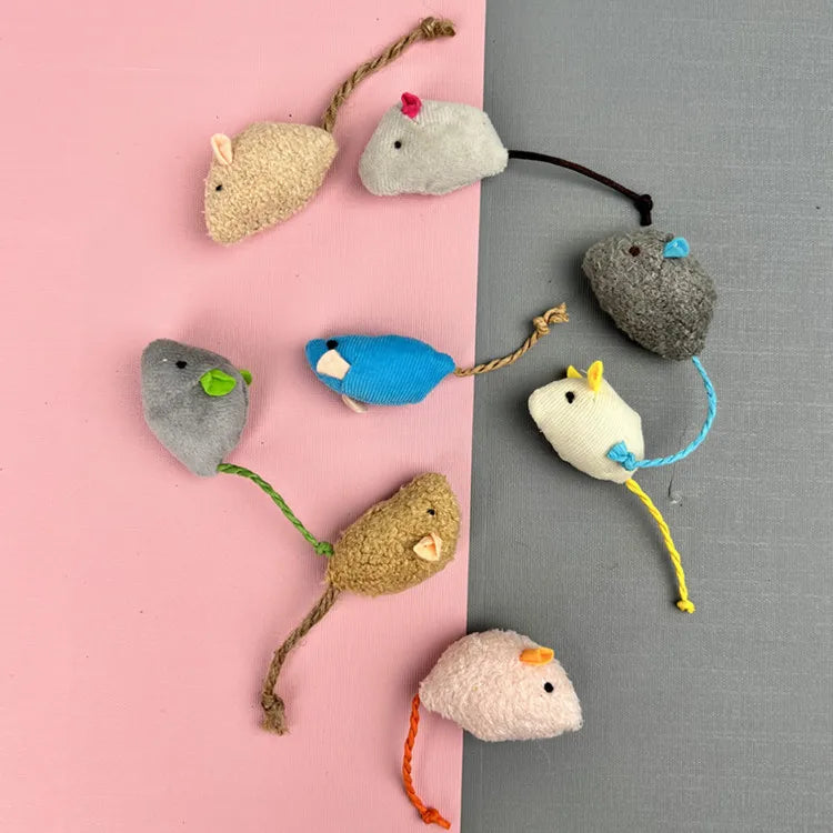 3-200 Pcs Rattle Cat Mouse Toys Also Prefilled Catnip Faux Fur Cat Toys Interactive Cat Game Catnip Toys for Cats Pet Products