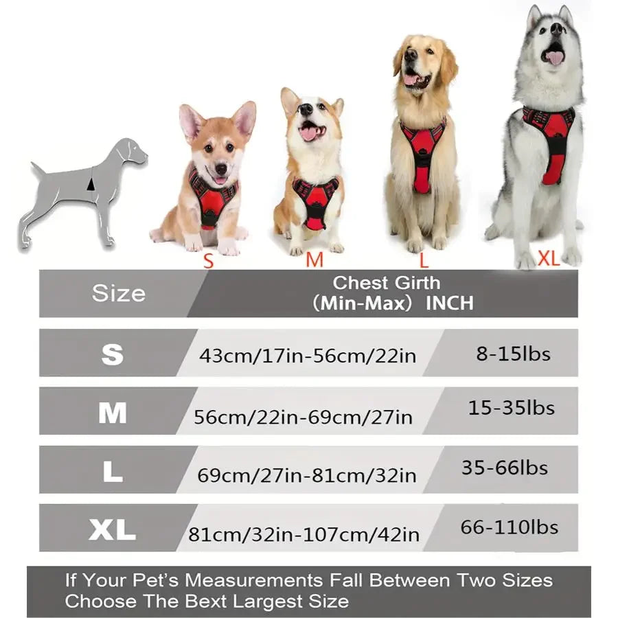 No Pull Dog Harness – Front Clip, Heavy Duty, Reflective with Easy Control Handle for Large Dogs