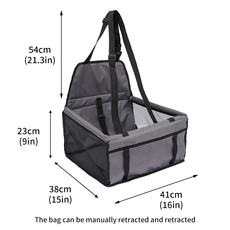 Waterproof Travel Dog Car Seat Carrier – Pet Booster Seat Hammock for Small & Medium Dogs and Cats