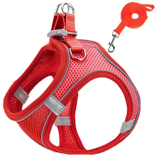 Dog Harness Reflective Pet Harnesses And Leashes Set Adjustable Pet Harness for Small Dogs Cats Pug Chihuahua Dog Accessories
