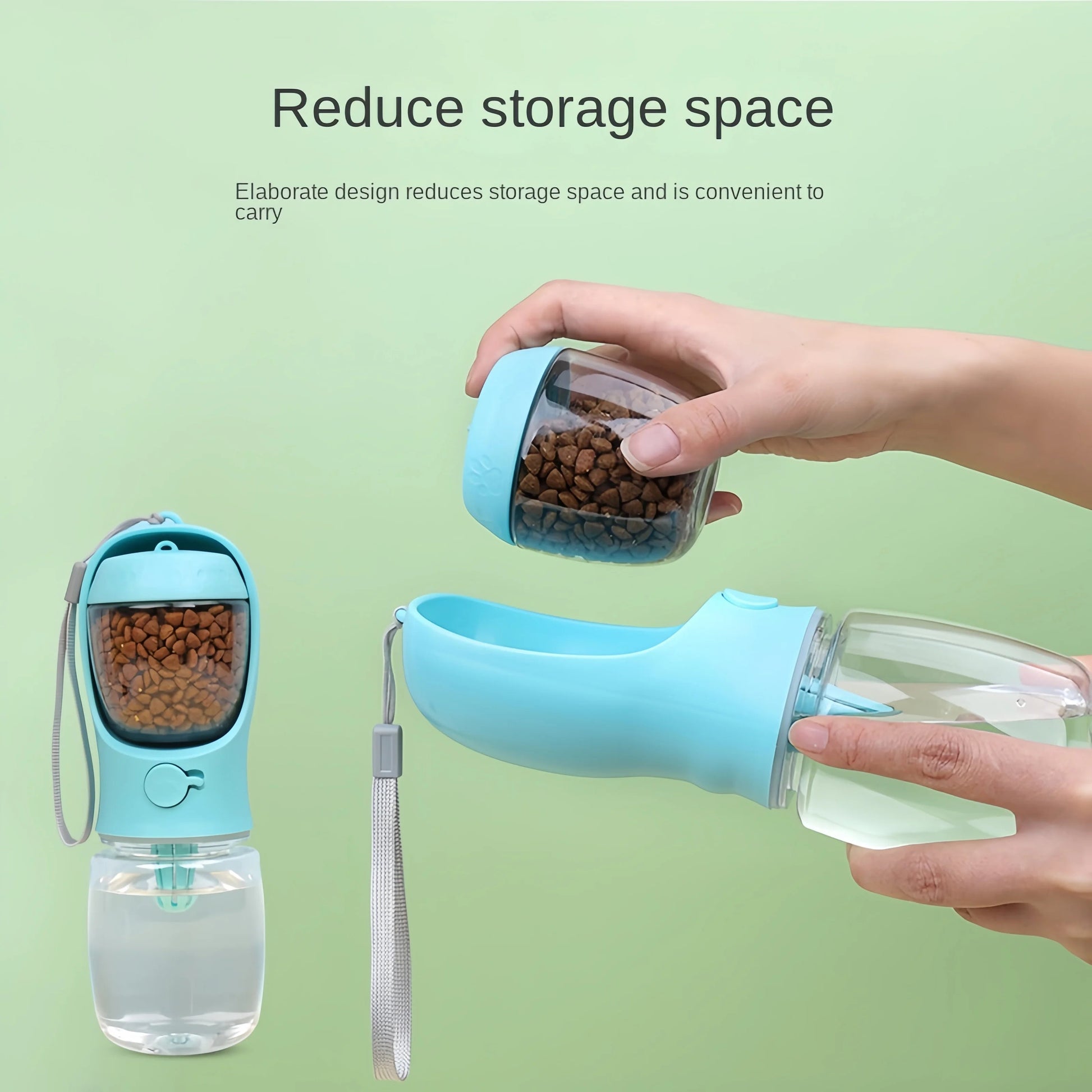 Portable Dog & Cat Water Bottle with Food Storage PetWhiz