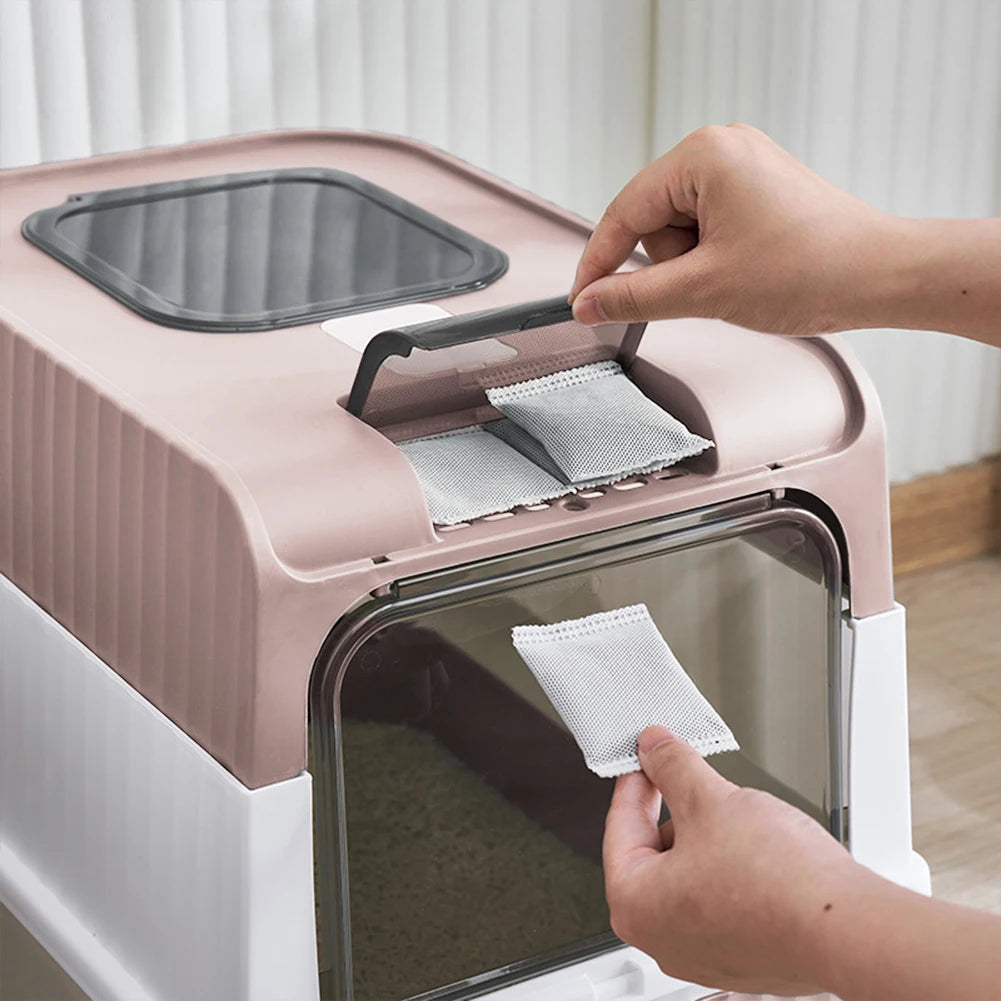 Tieker fully enclosed UV sterilizing cat litter box top entry splash-proof cat toilet large capacity