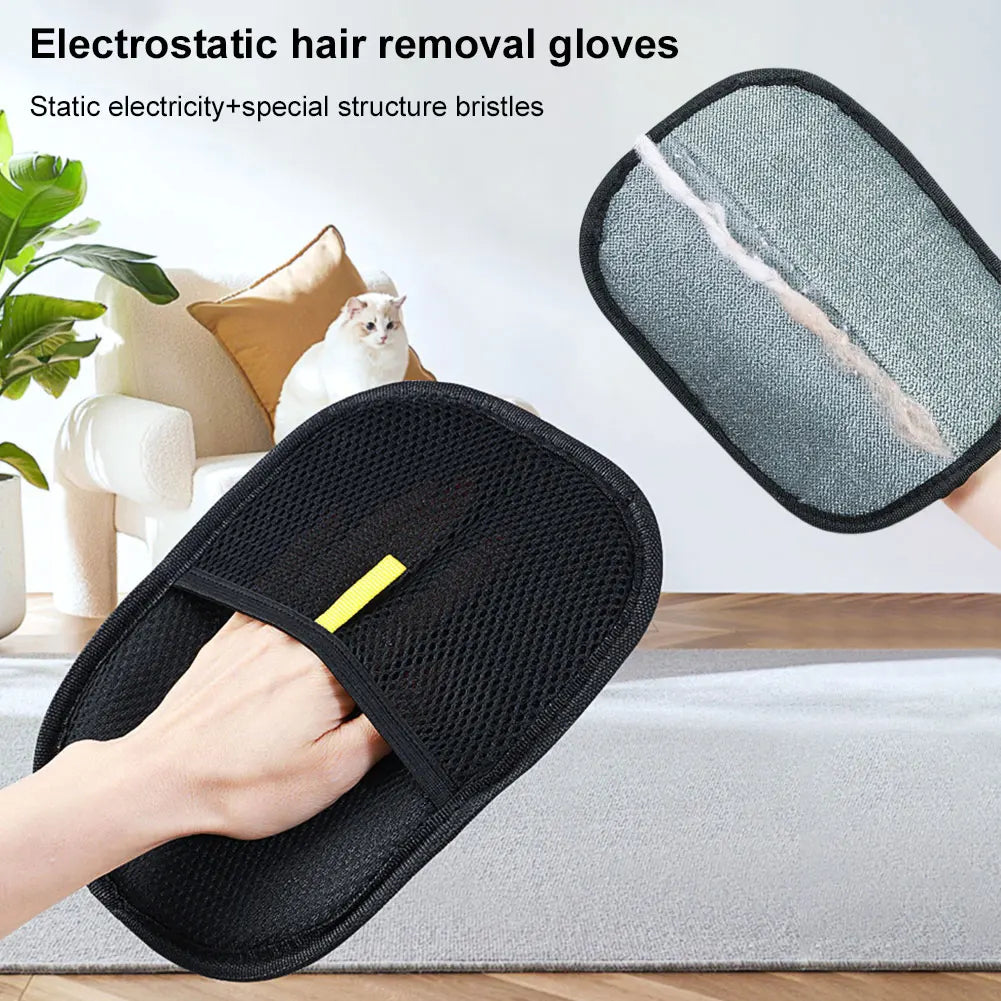 Gentle Pet Grooming Gloves - Gentle on Pets,Tough on Hair!
