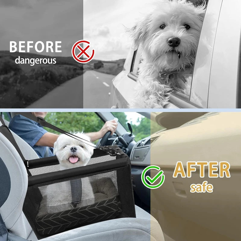 Waterproof Travel Dog Car Seat Carrier – Pet Booster Seat Hammock for Small & Medium Dogs and Cats