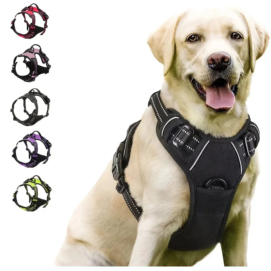 No Pull Dog Harness – Front Clip, Heavy Duty, Reflective with Easy Control Handle for Large Dogs
