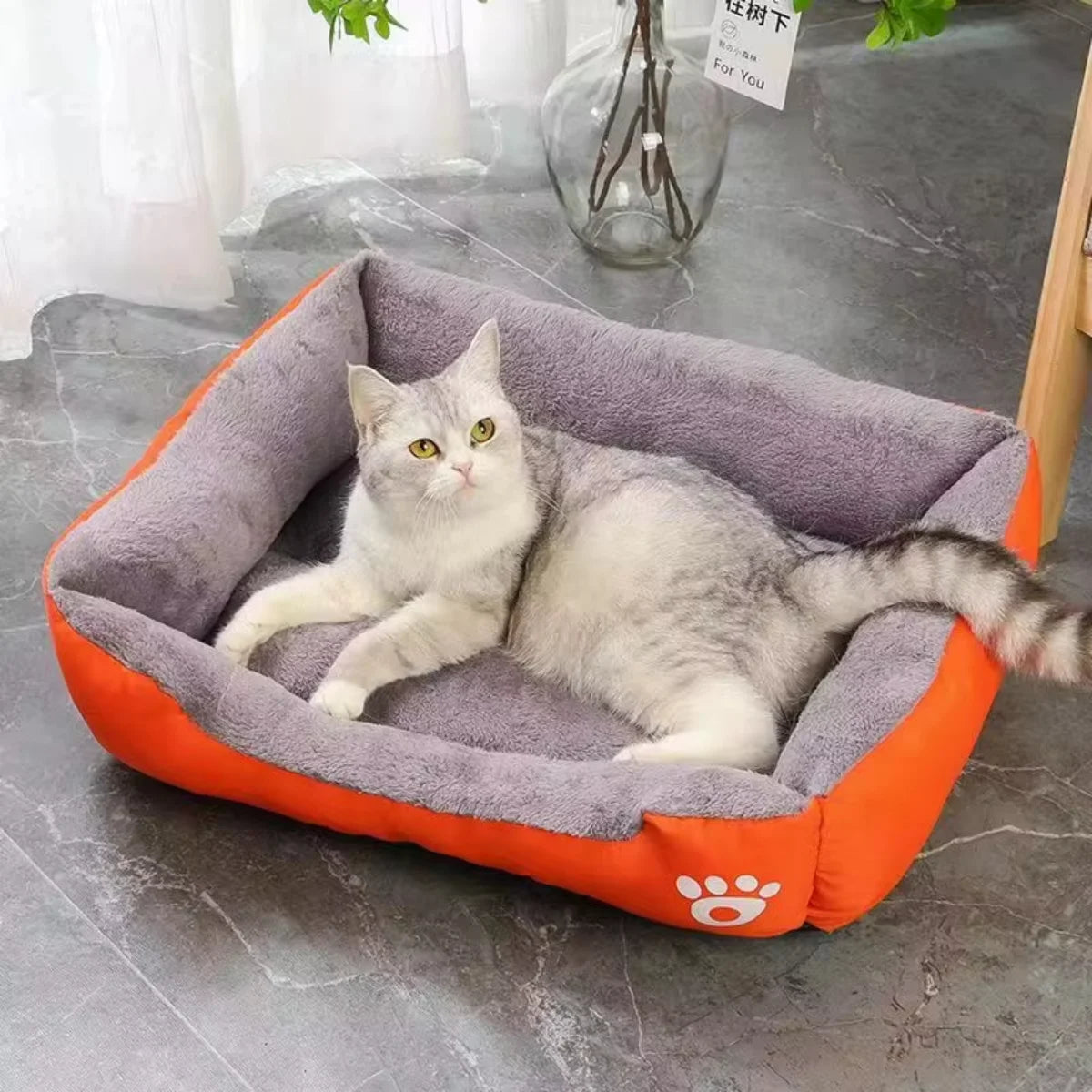 Color Square Winter Pet Bed House PetWhiz