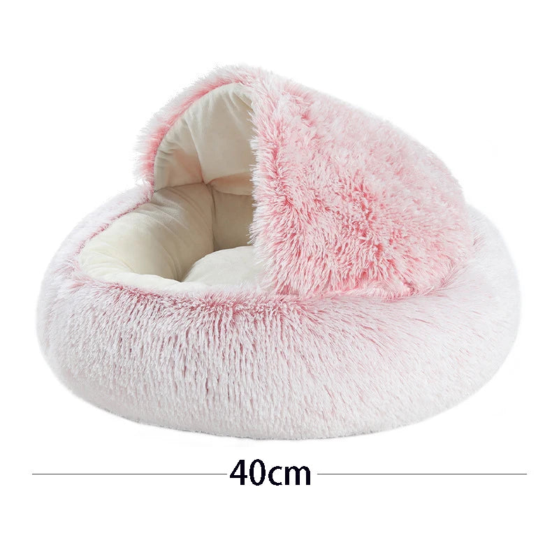 Soft Plush Pet Bed with Cover Round Cat Bed Pet Mattress Warm