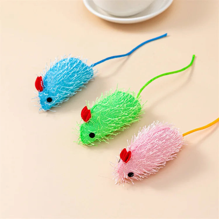 3-200 Pcs Rattle Cat Mouse Toys Also Prefilled Catnip Faux Fur Cat Toys Interactive Cat Game Catnip Toys for Cats Pet Products