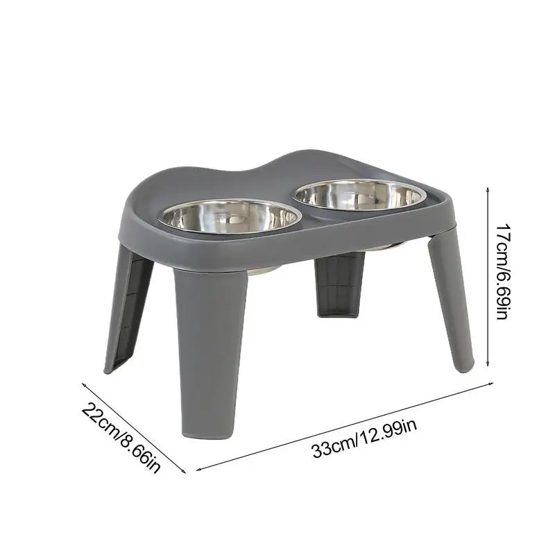 Elevated Dog Feeder with Foldable Raised Stand PetWhiz