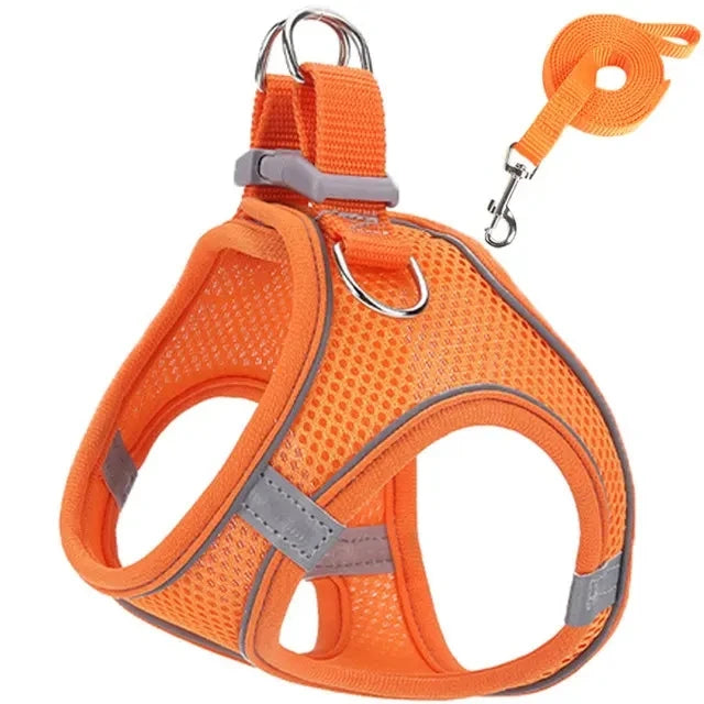 Dog Harness Reflective Pet Harnesses And Leashes Set Adjustable Pet Harness for Small Dogs Cats Pug Chihuahua Dog Accessories