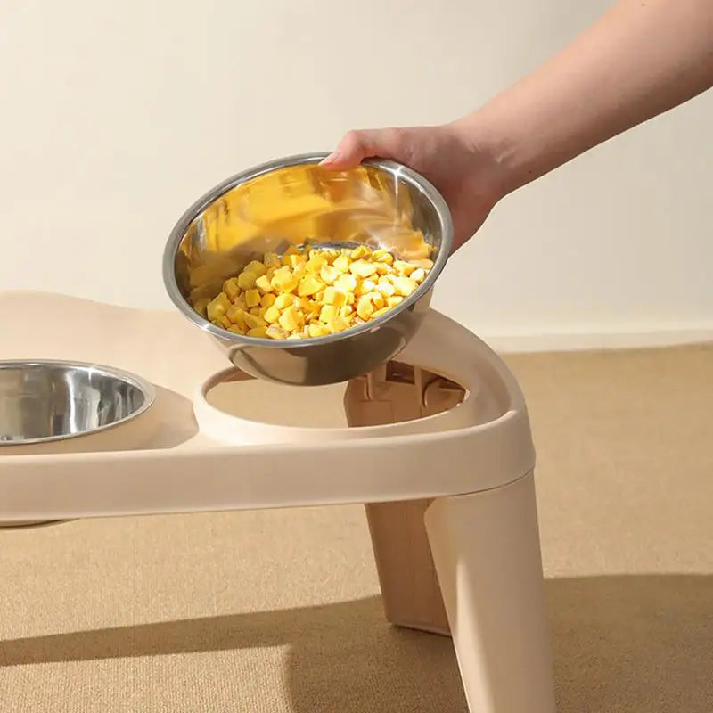 Elevated Dog Feeder with Foldable Raised Stand PetWhiz