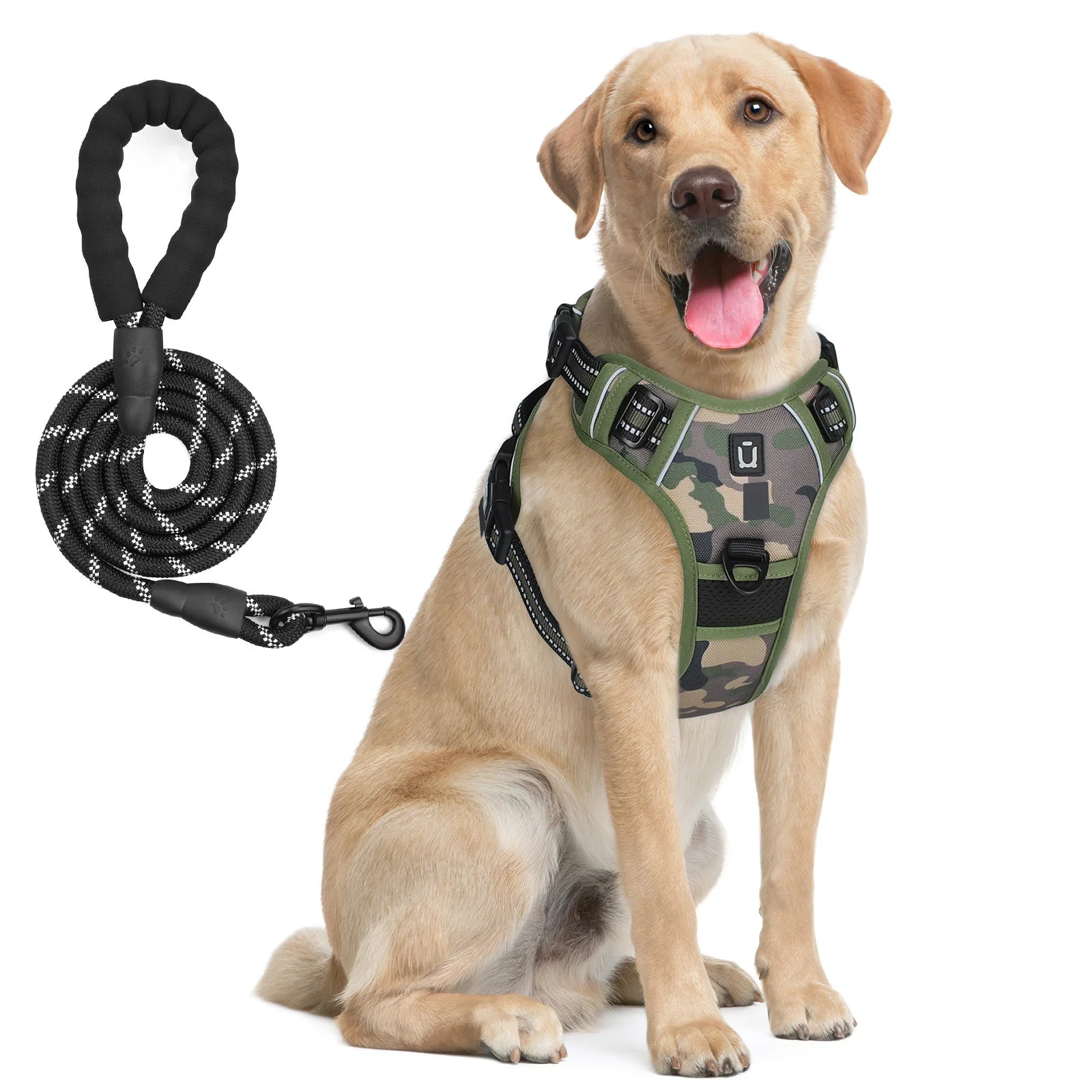 Escape Proof No Pull Dog Harness and Leash Set – Reflective, Adjustable, Soft Padded Vest with 5ft Leash for Small to Large Dogs