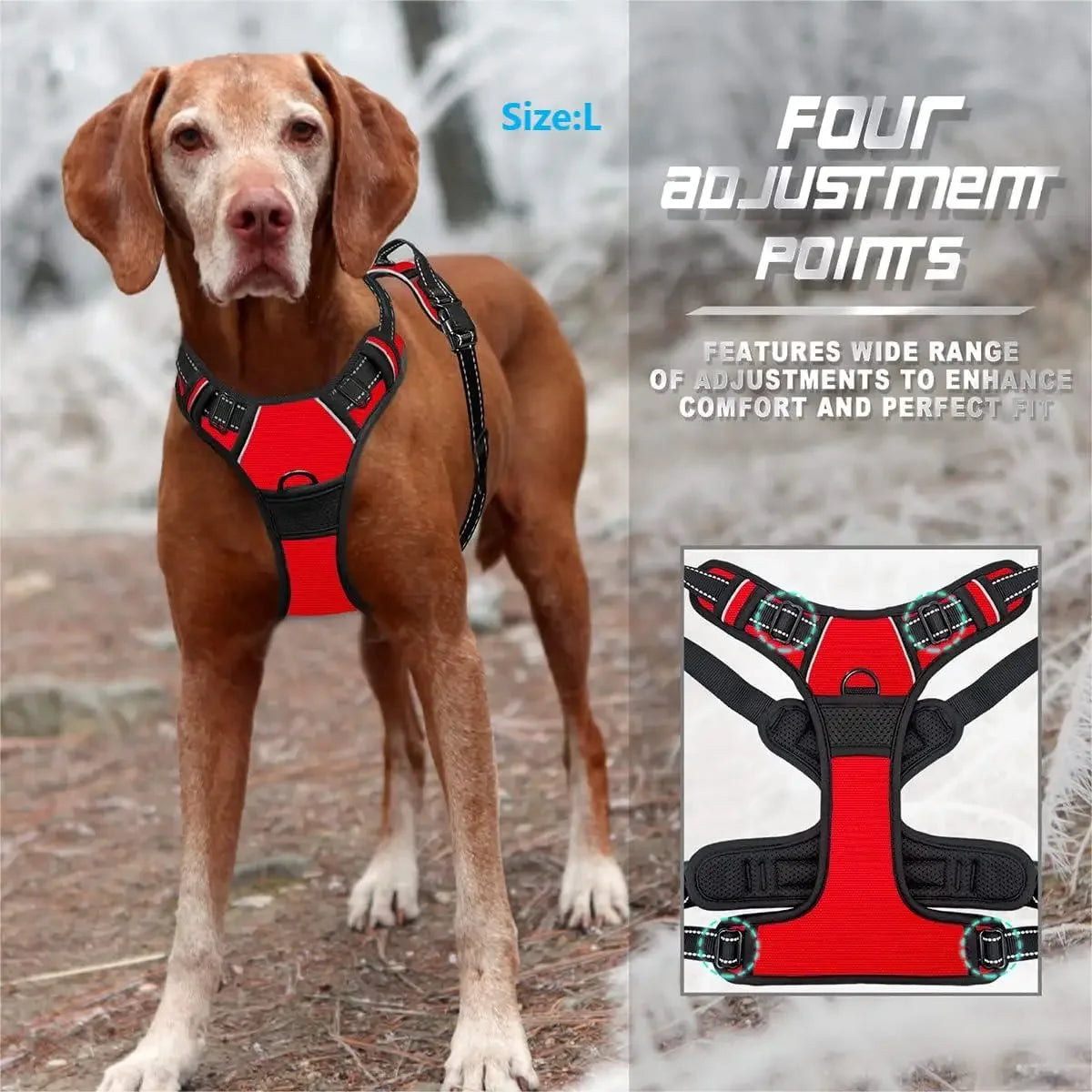 No Pull Dog Harness – Front Clip, Heavy Duty, Reflective with Easy Control Handle for Large Dogs