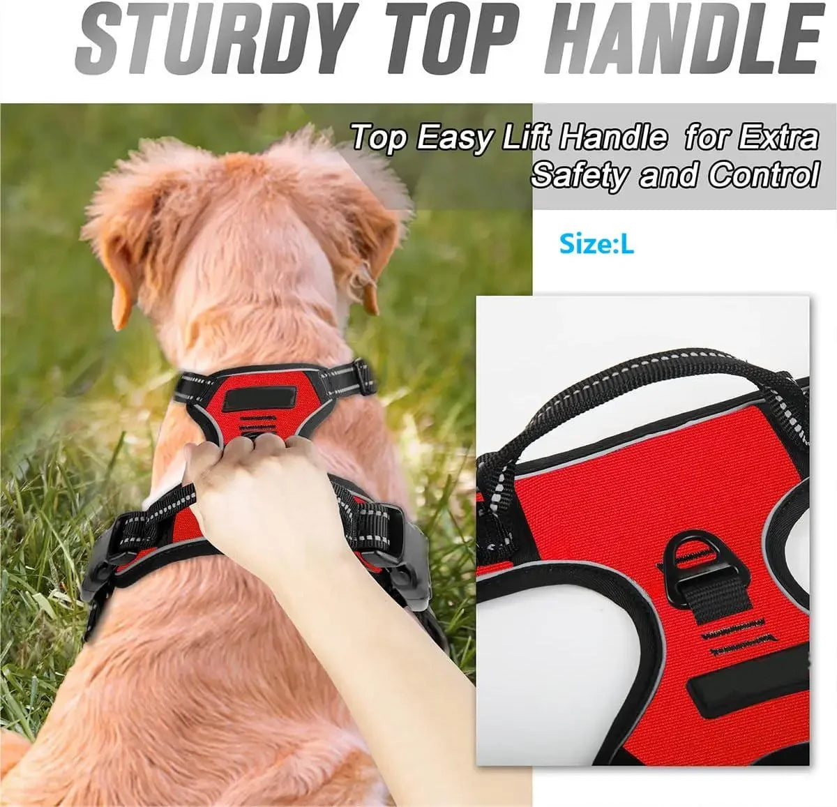 No Pull Dog Harness – Front Clip, Heavy Duty, Reflective with Easy Control Handle for Large Dogs