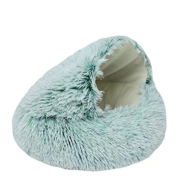 Soft Plush Pet Bed with Cover Round Cat Bed Pet Mattress Warm