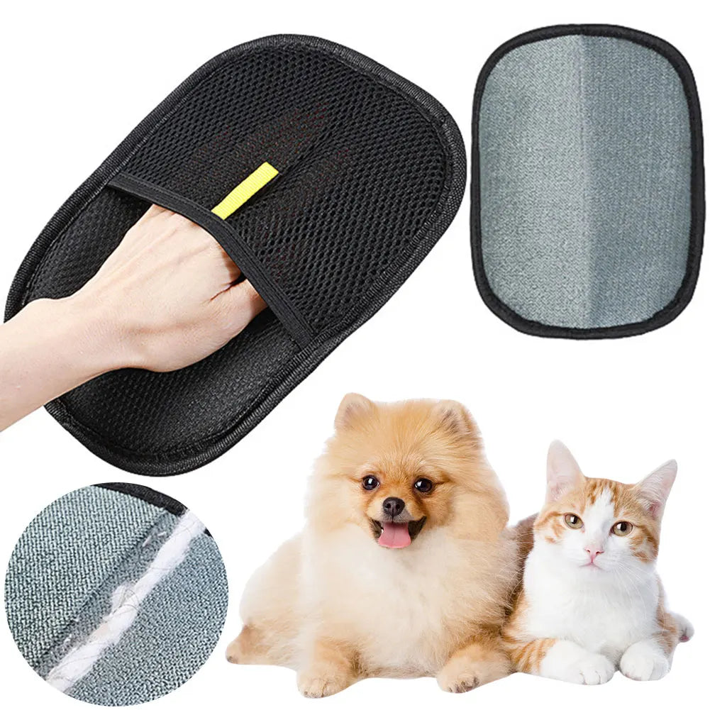 Gentle Pet Grooming Gloves - Gentle on Pets,Tough on Hair!