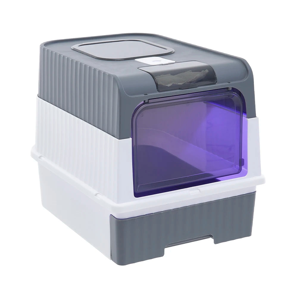 Tieker fully enclosed UV sterilizing cat litter box top entry splash-proof cat toilet large capacity