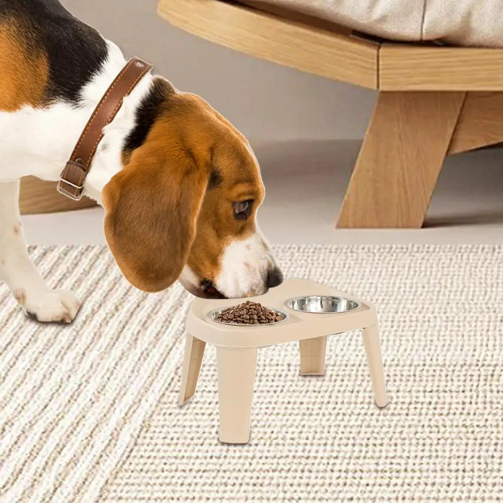 Elevated Dog Feeder with Foldable Raised Stand PetWhiz
