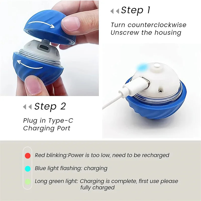 USB Rechargeable Smart Pet Ball – Automatic Interactive Dog & Cat Toy