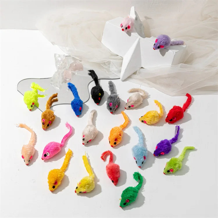 3-200 Pcs Rattle Cat Mouse Toys Also Prefilled Catnip Faux Fur Cat Toys Interactive Cat Game Catnip Toys for Cats Pet Products
