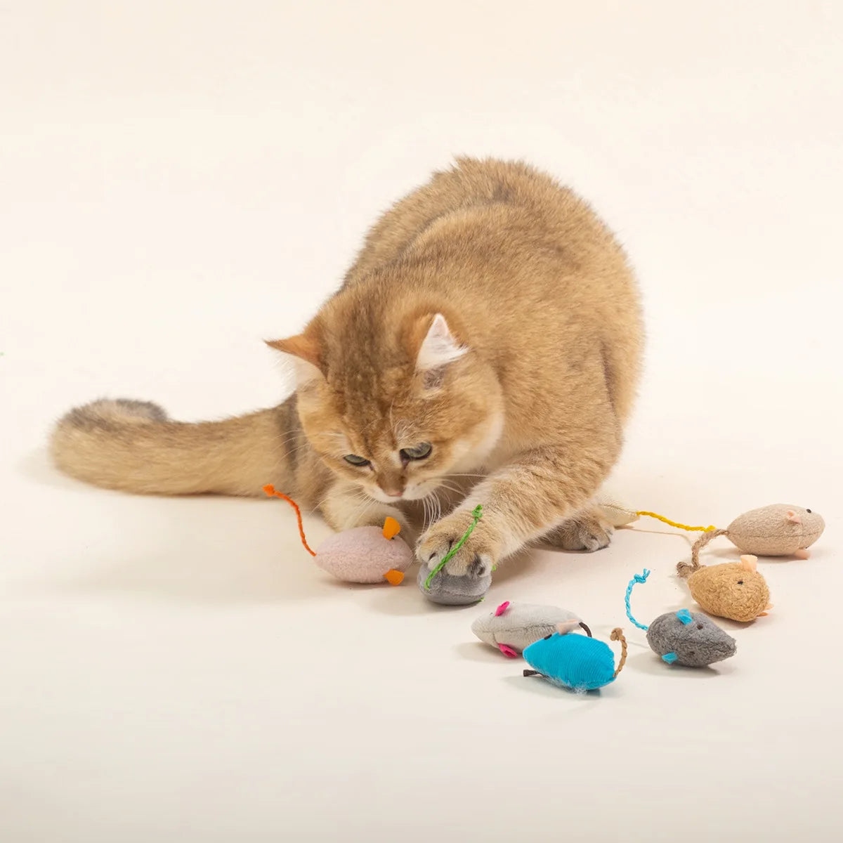3-200 Pcs Rattle Cat Mouse Toys Also Prefilled Catnip Faux Fur Cat Toys Interactive Cat Game Catnip Toys for Cats Pet Products