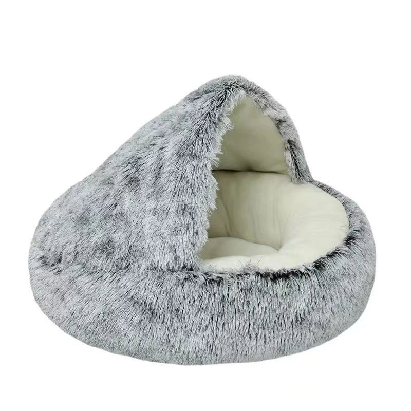 Soft Plush Pet Bed with Cover Round Cat Bed Pet Mattress Warm