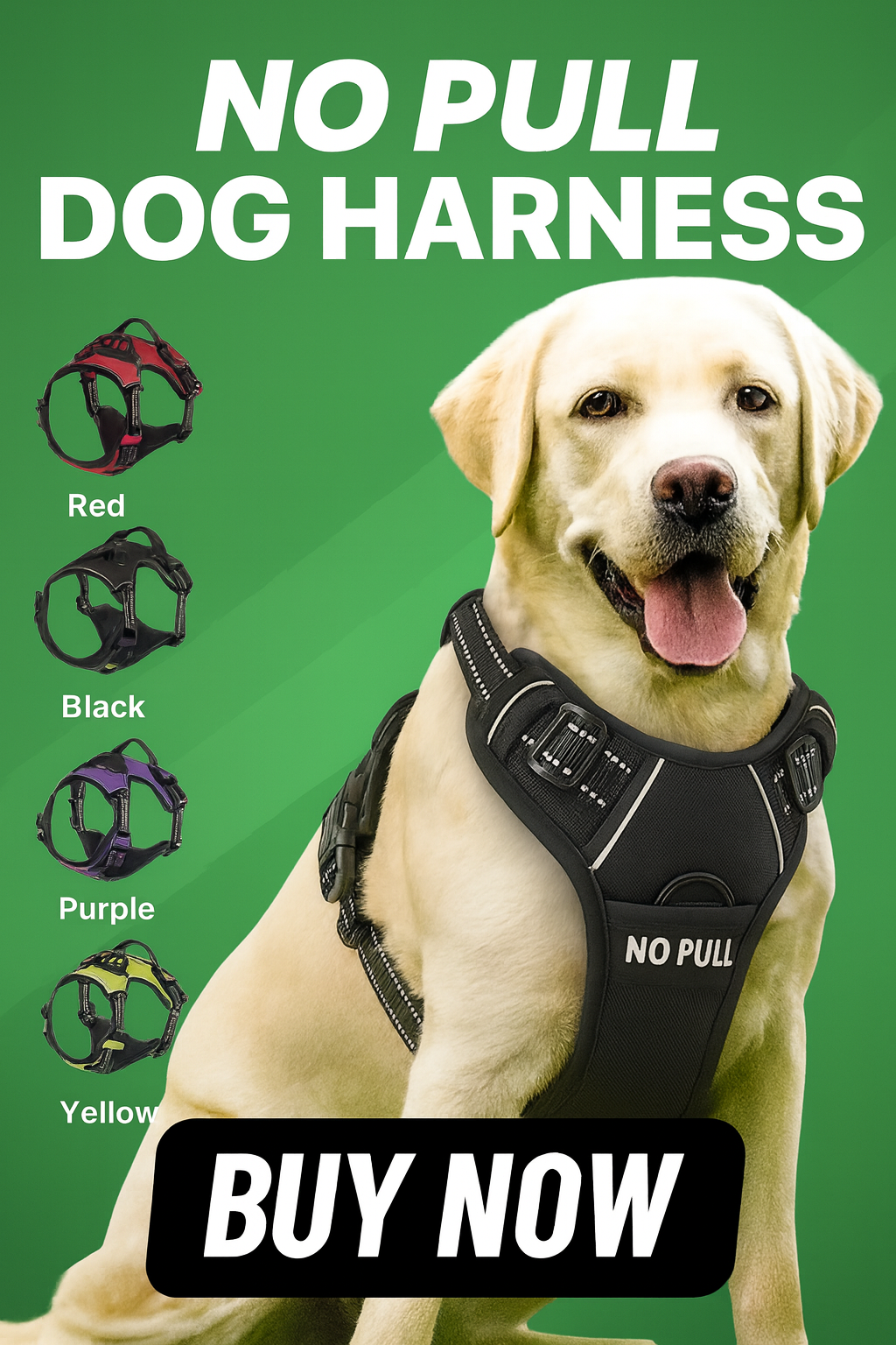 No Pull Dog Harness – Front Clip, Heavy Duty, Reflective with Easy Control Handle for Large Dogs